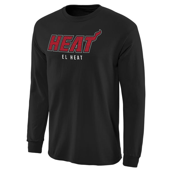 NBA Men Miami Heat Noches Enebea Long Sleeve TShirt Black